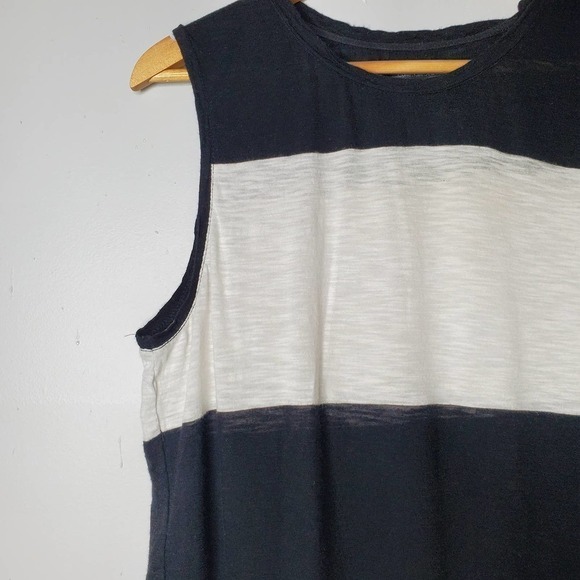 Calvin Klein Jeans Striped Tank Top Black White M - Picture 2 of 5